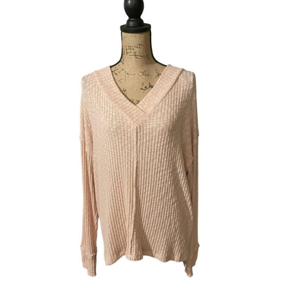 Caslon V Neck Ribbed Sweater
